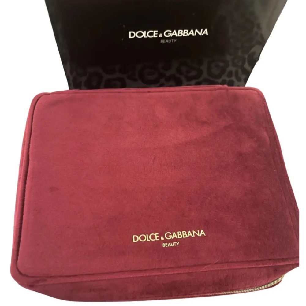 Dolce & Gabbana Burgundy Velvet Vanity Case